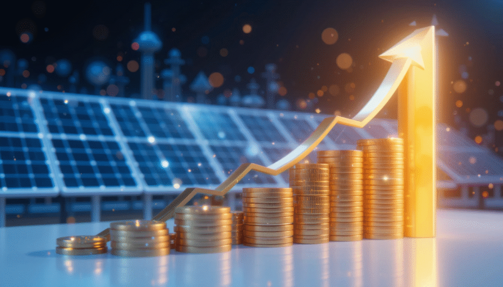 Solar business profit margin and growth chart showing investment returns