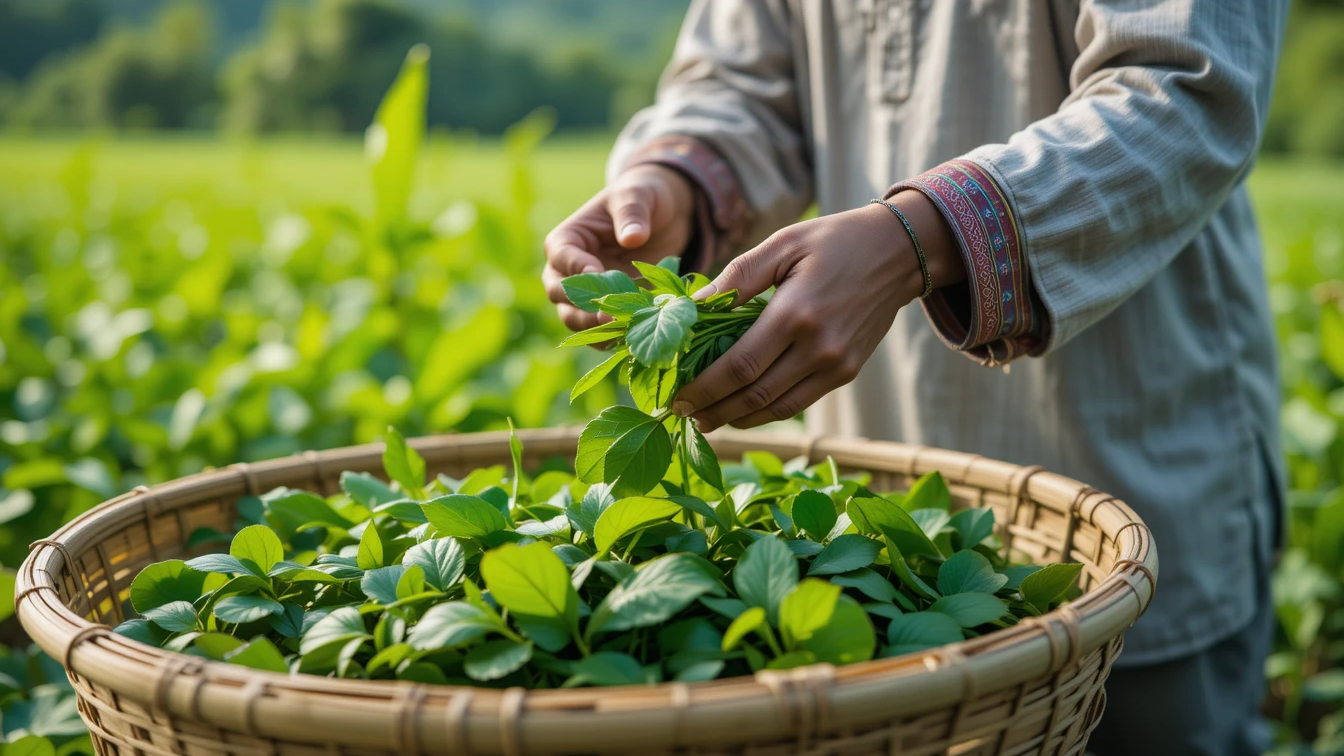 Harvesting Fresh Tulshi