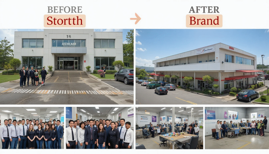 Before-after comparison of successful oil business growth