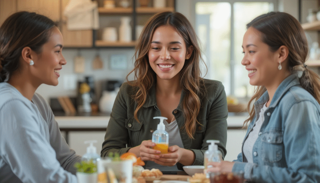 Satisfied customers sharing positive product experiences