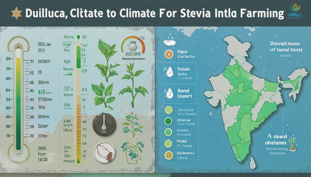 Climate requirements infographic for stevia cultivation in India