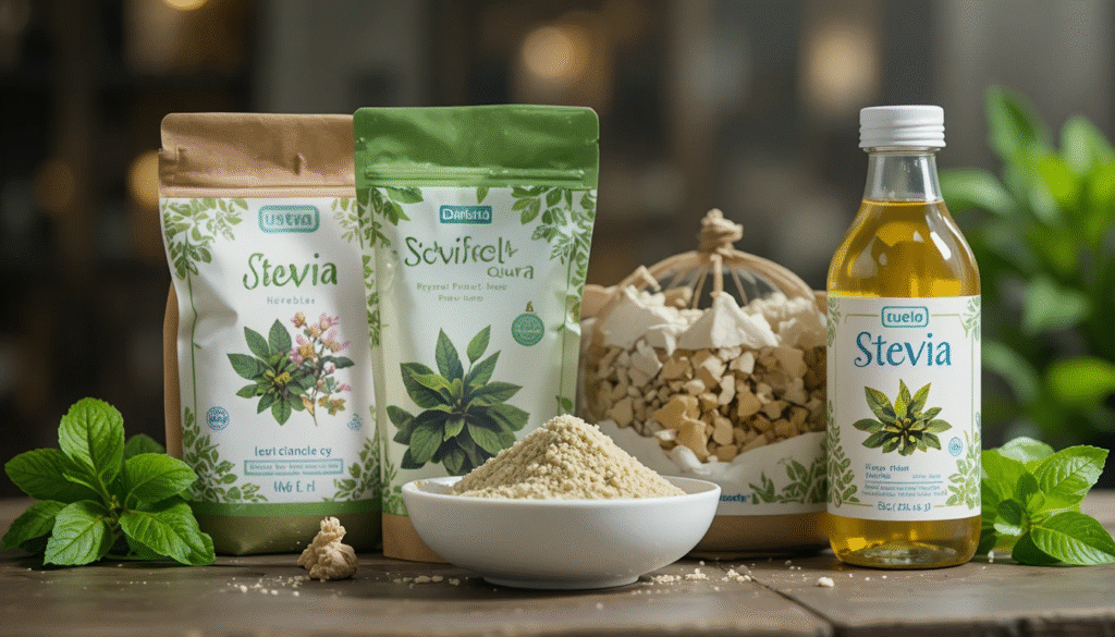 Market ready stevia products in various forms and packaging