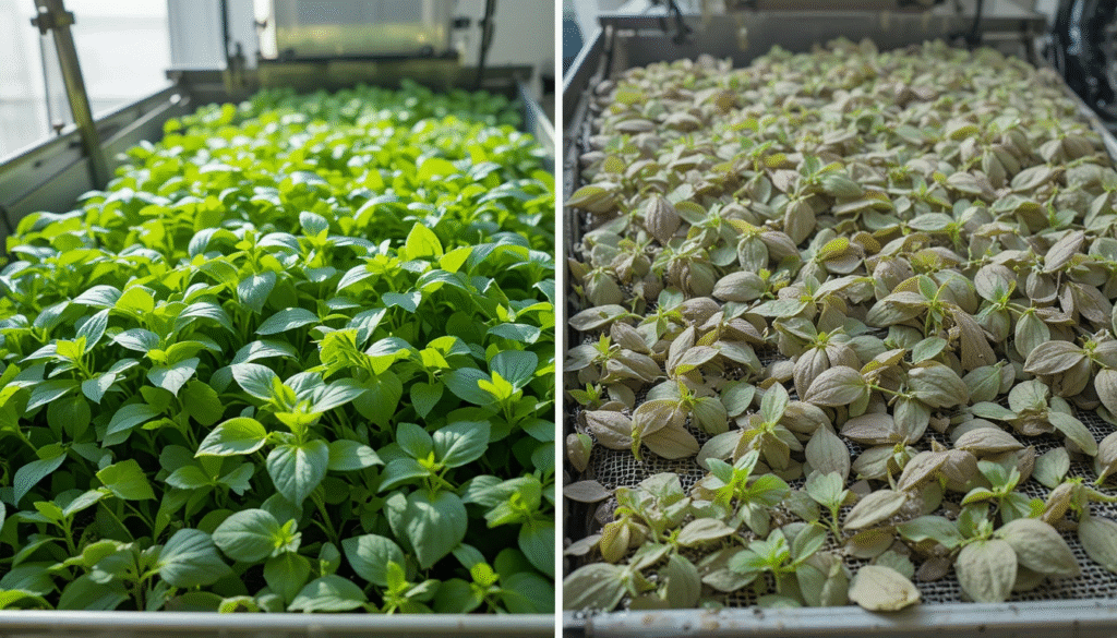 Stevia leaves drying process for quality preservation