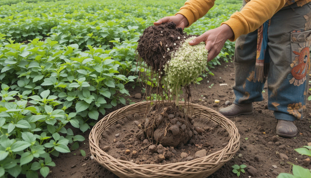 Organic fertilizer application in stevia farming for natural growth