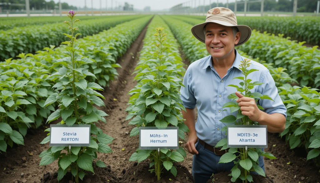 Comparison of different stevia varieties suitable for Indian farming conditions