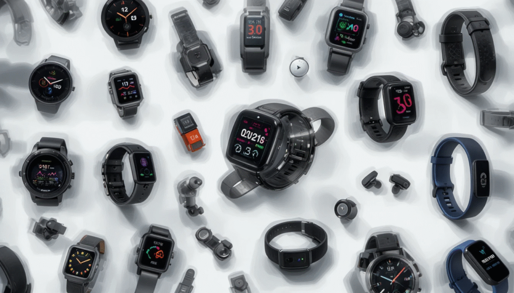 Wearable technology devices collection for fitness and health