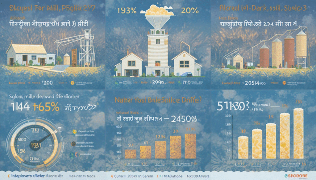 Flour mill industry market analysis infographic with statistics