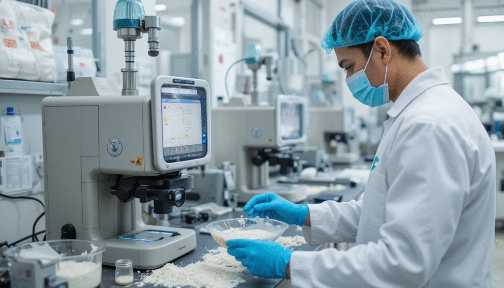 Flour quality testing in laboratory setting