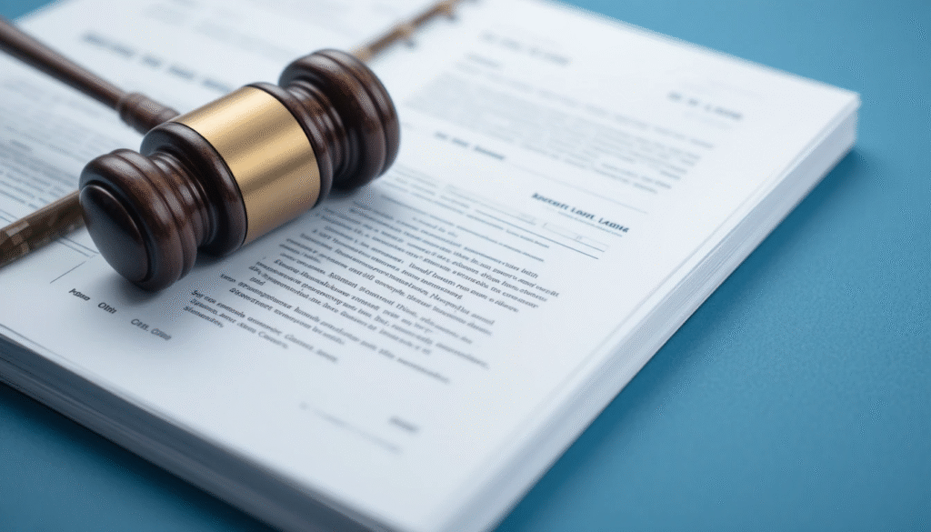 Website Disclaimer and Terms of Use document with a gavel