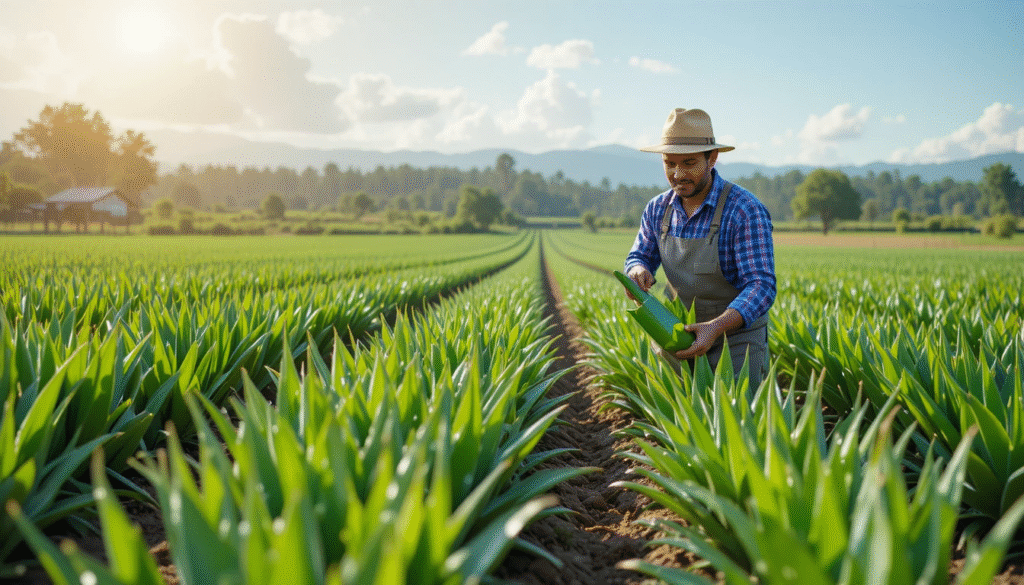 Successful aloe vera farming showing high yield and profit potential per acre