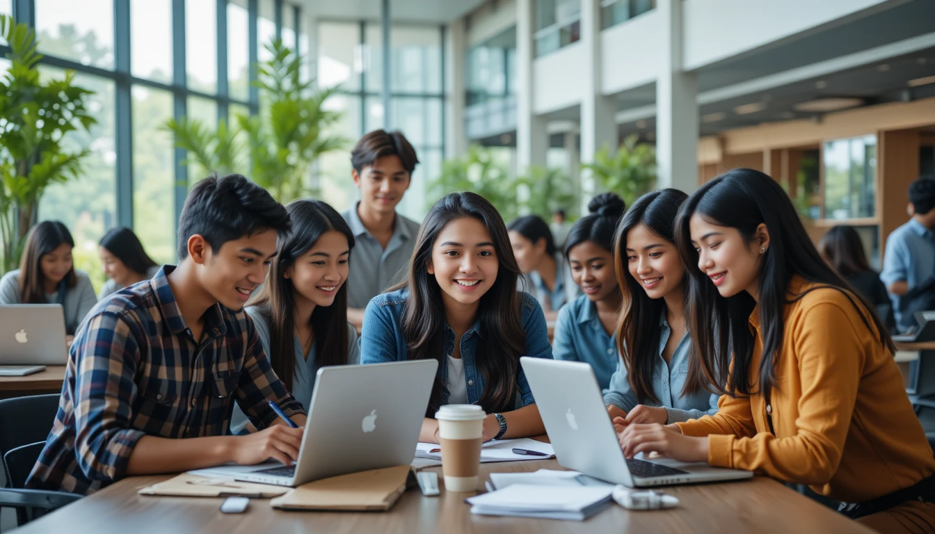 verse group of Indian college students working on various business ideas and startup projects