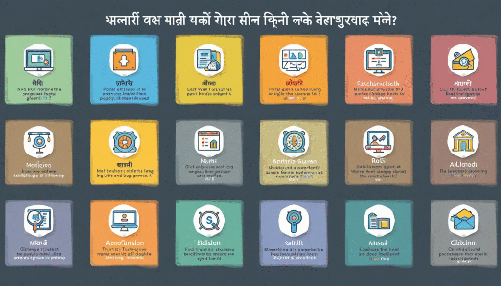 12 business categories for students infographic with icons and descriptions